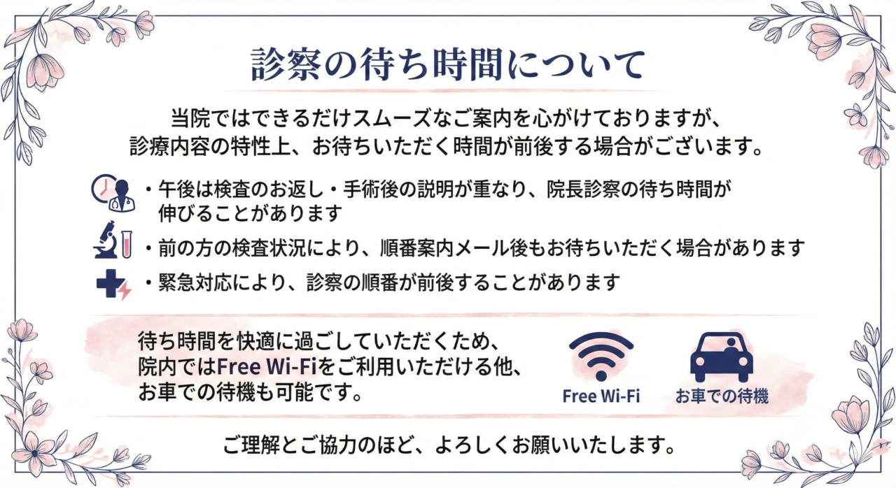 診察の待ち時間について